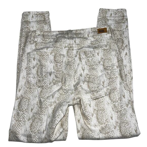 Paige Denim Hoxton Ankle Jeans Sonoran Snake Print Tan/Cream Size 27 - Picture 8 of 12